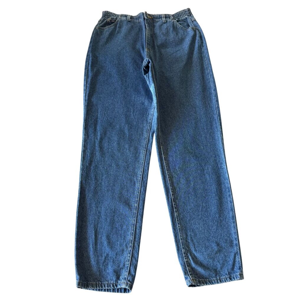 Vintage Lee Elastic Waist Jeans 36x34 USA Made Denim Tapered Leg 18 Long